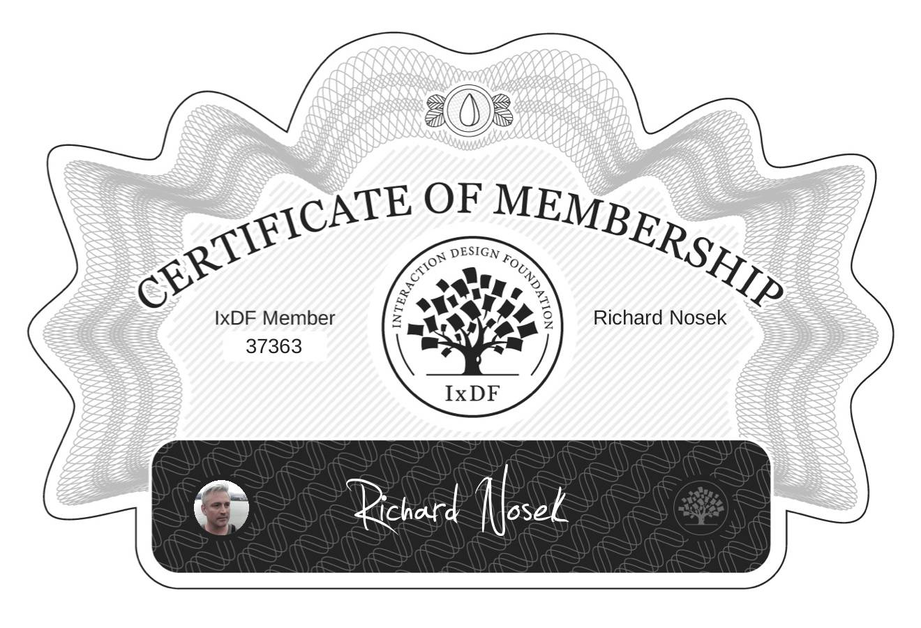 Certificate of Membership – Richard Nosek