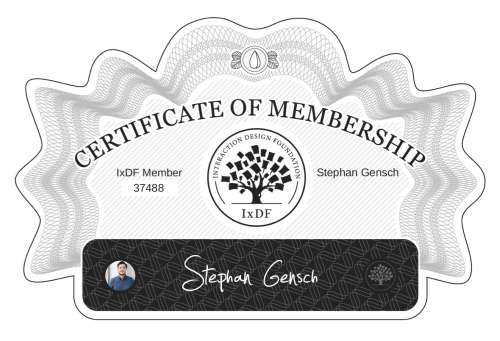 Certificate of Membership – Stephan Gensch