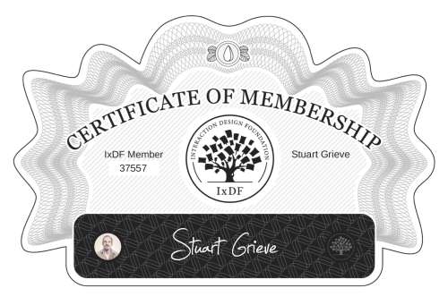 Certificate of Membership – Stuart Grieve