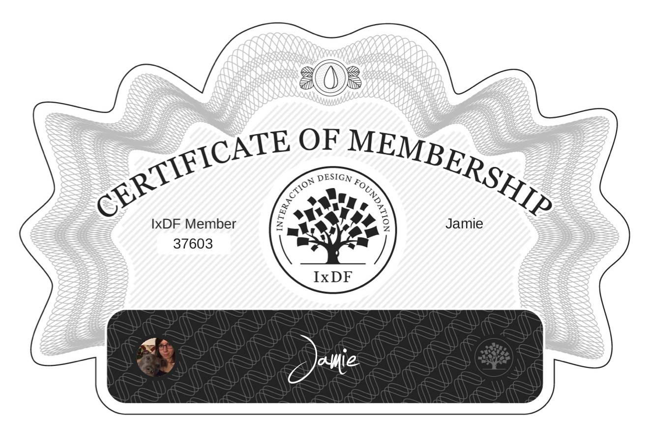 Certificate of Membership – Jamie
