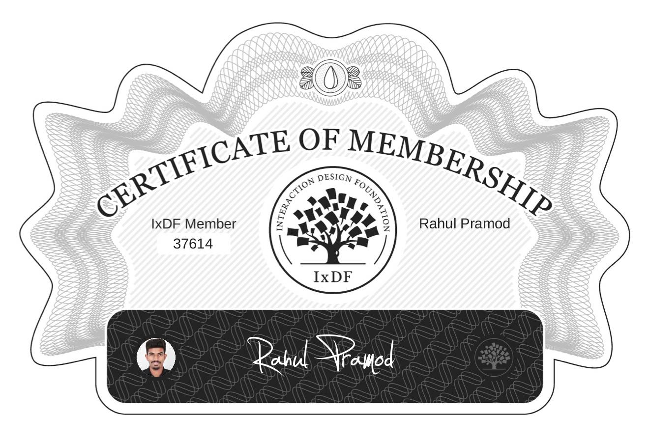 Certificate of Membership – Rahul Pramod