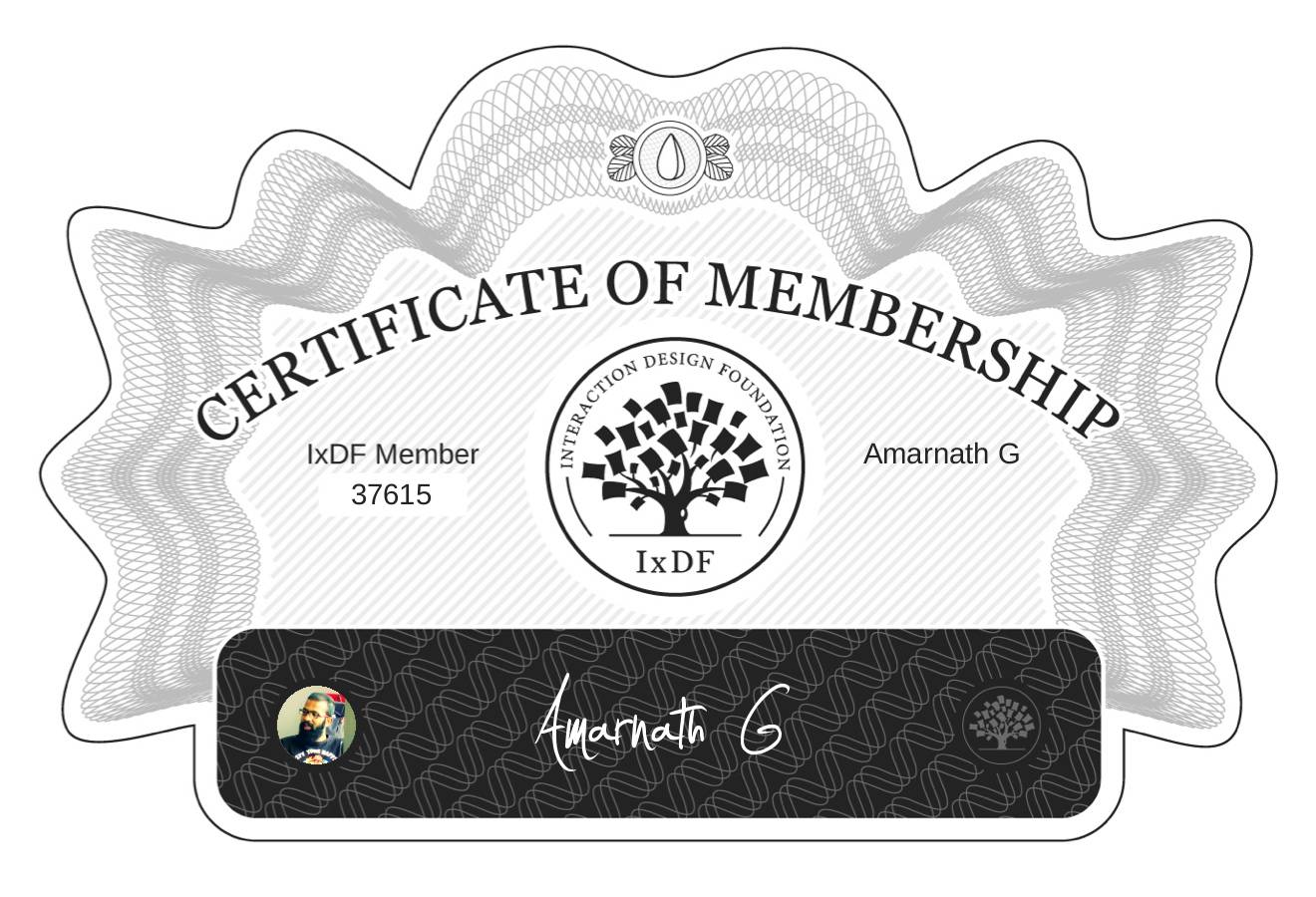 Certificate of Membership – Amarnath G
