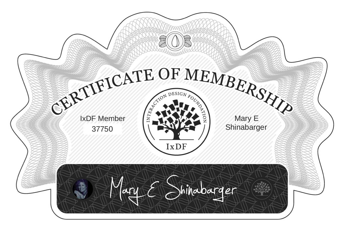 Certificate of Membership – Mary E Shinabarger
