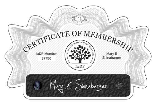 Certificate of Membership – Mary E Shinabarger