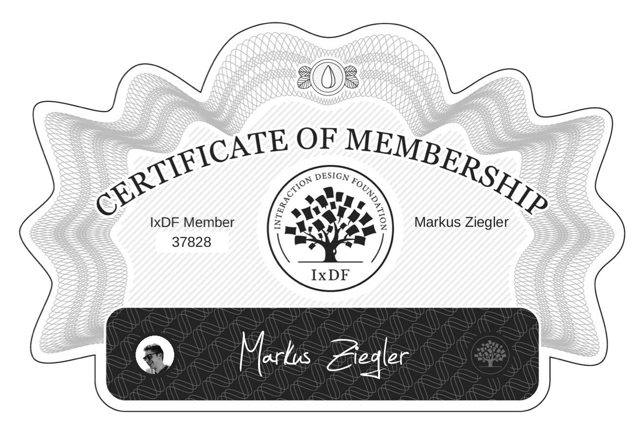 Certificate of Membership – Markus Ziegler