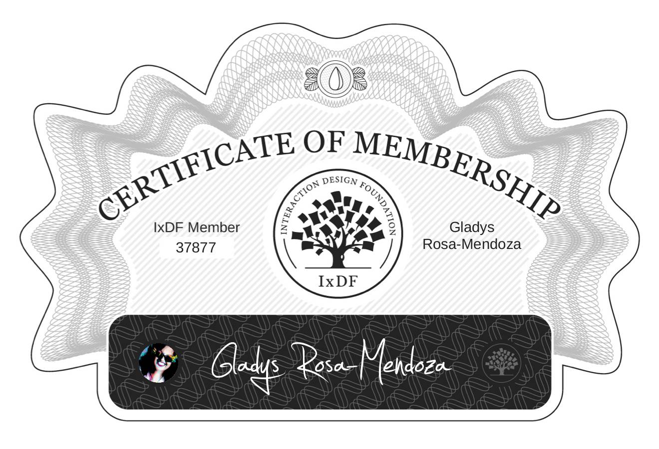 Certificate of Membership – Gladys Rosa-Mendoza