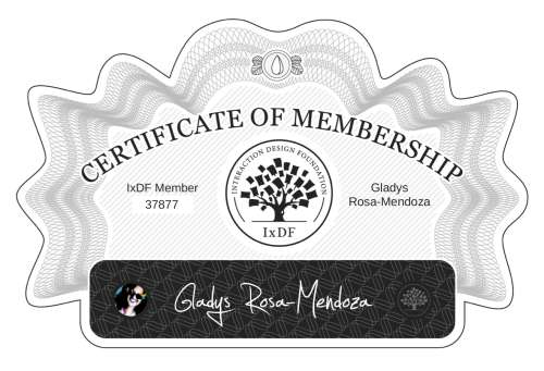 Certificate of Membership – Gladys Rosa-Mendoza