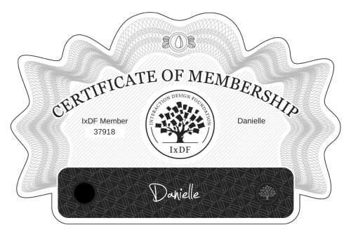 Certificate of Membership – Danielle