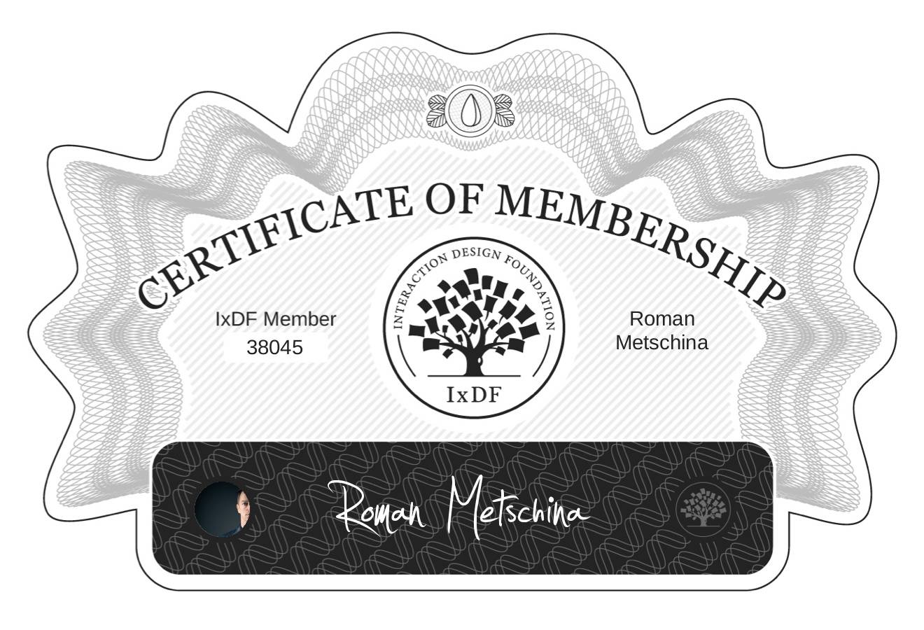 Certificate of Membership – Roman Metschina