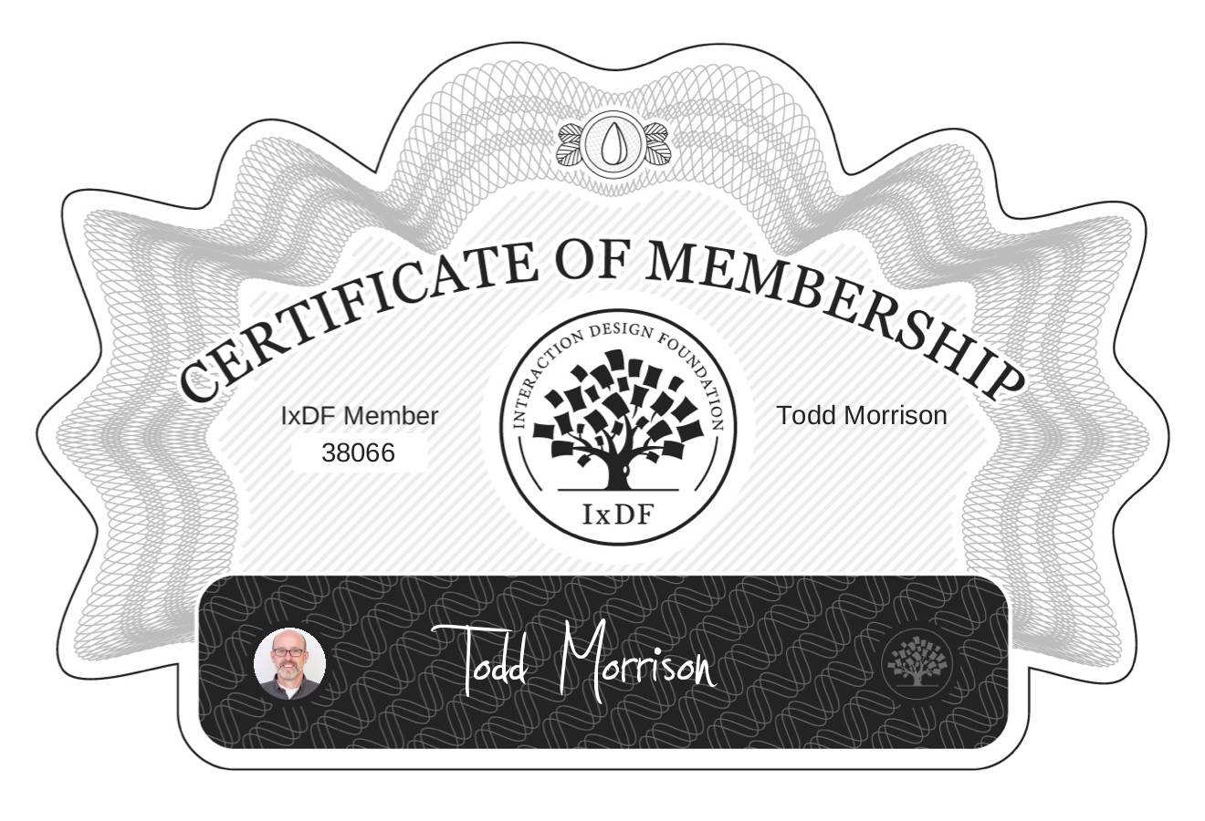Certificate of Membership – Todd Morrison