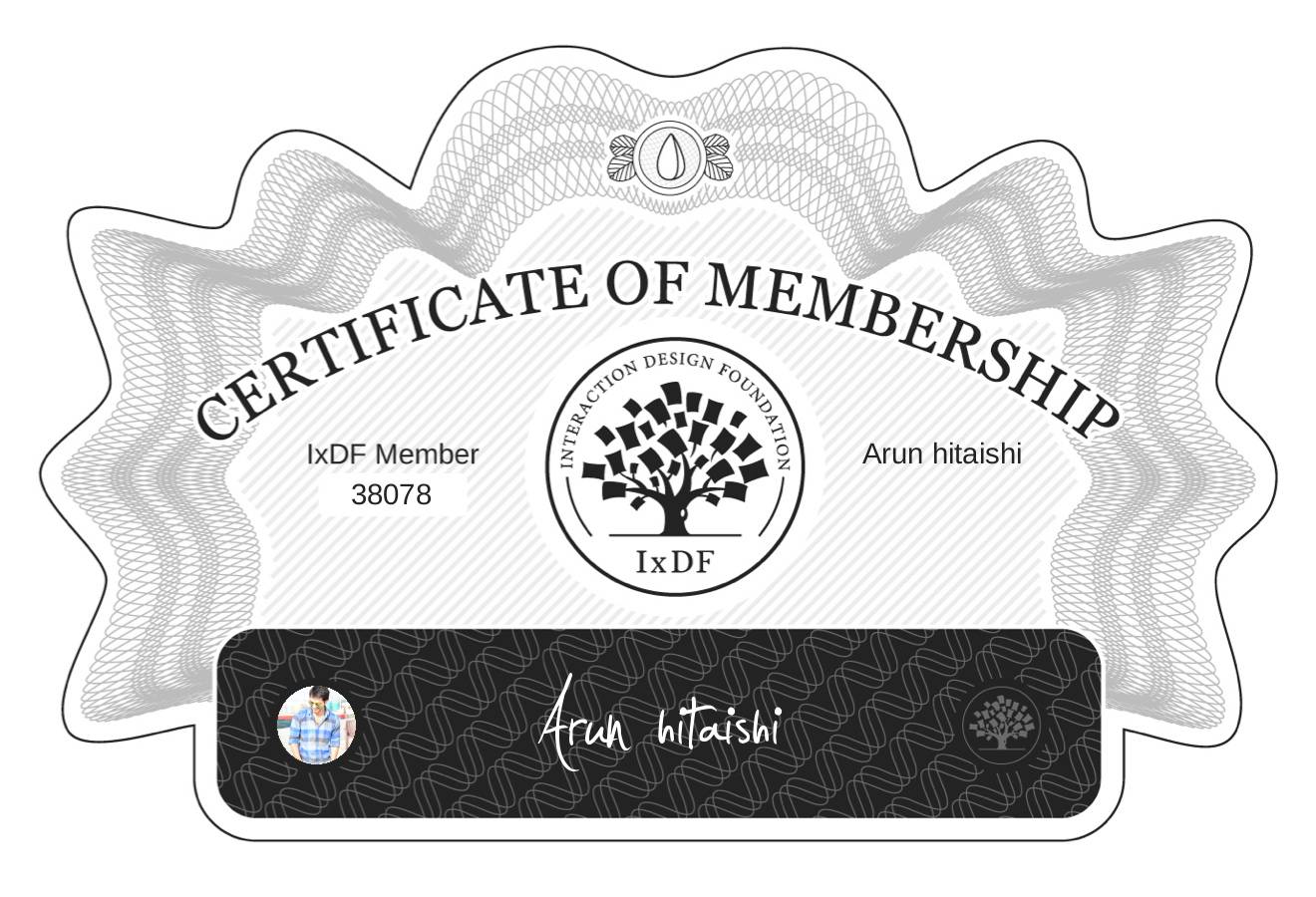 Certificate of Membership – Arun hitaishi