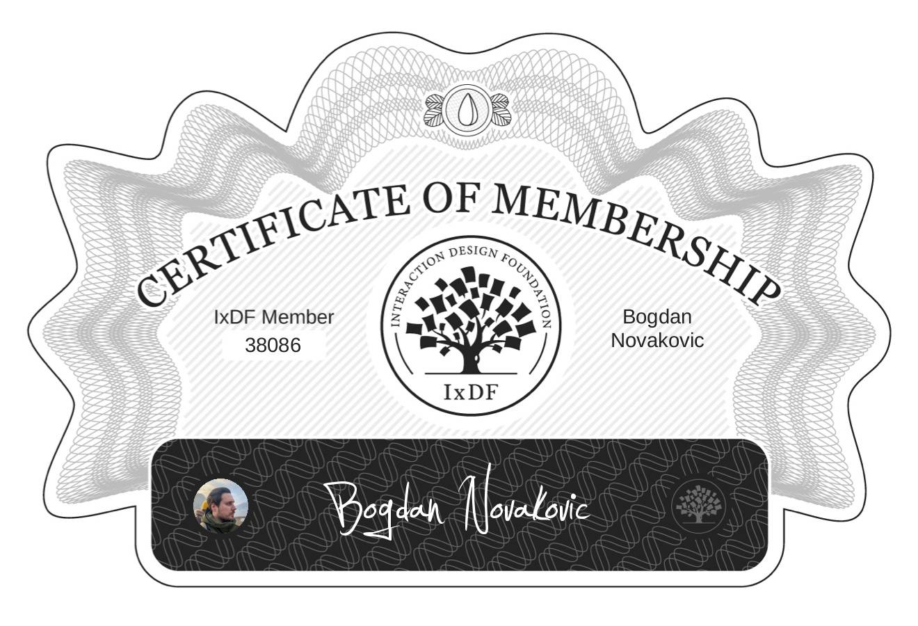 Certificate of Membership – Bogdan Novakovic
