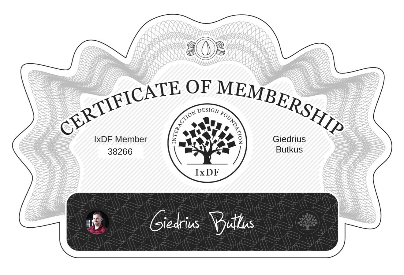 Certificate of Membership – Giedrius Butkus