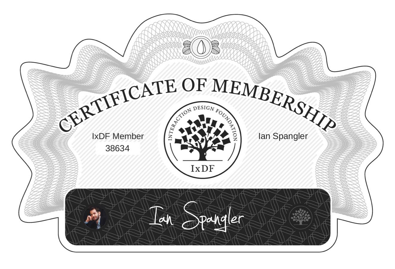 Certificate of Membership – Ian Spangler