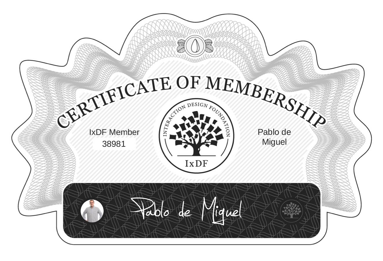 Certificate of Membership – Pablo de Miguel