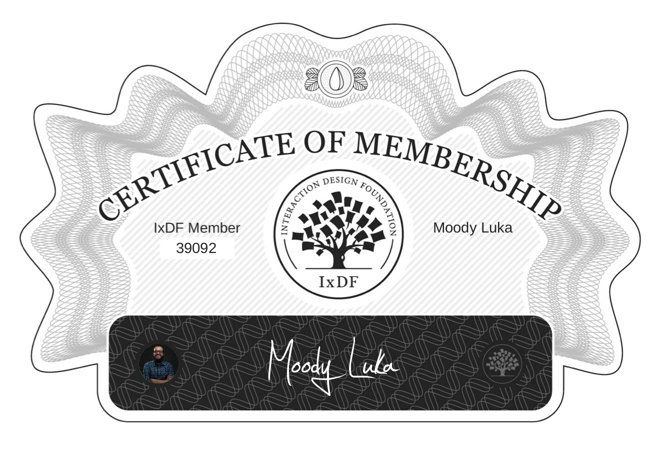 Certificate of Membership – Moody Luka