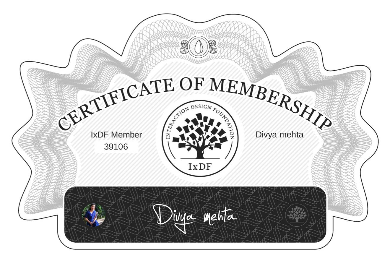 Certificate of Membership – Divya mehta