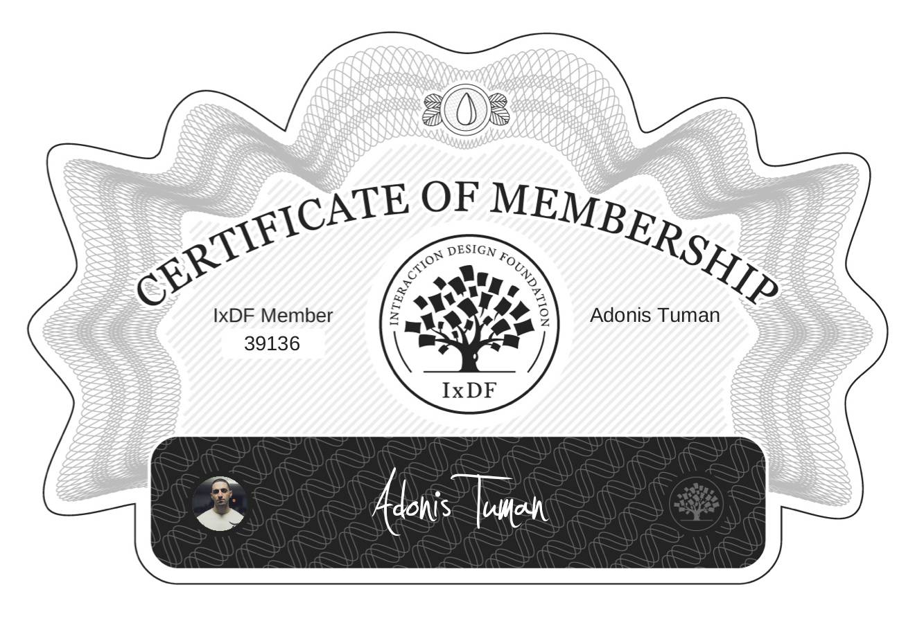 Certificate of Membership – Adonis Tuman