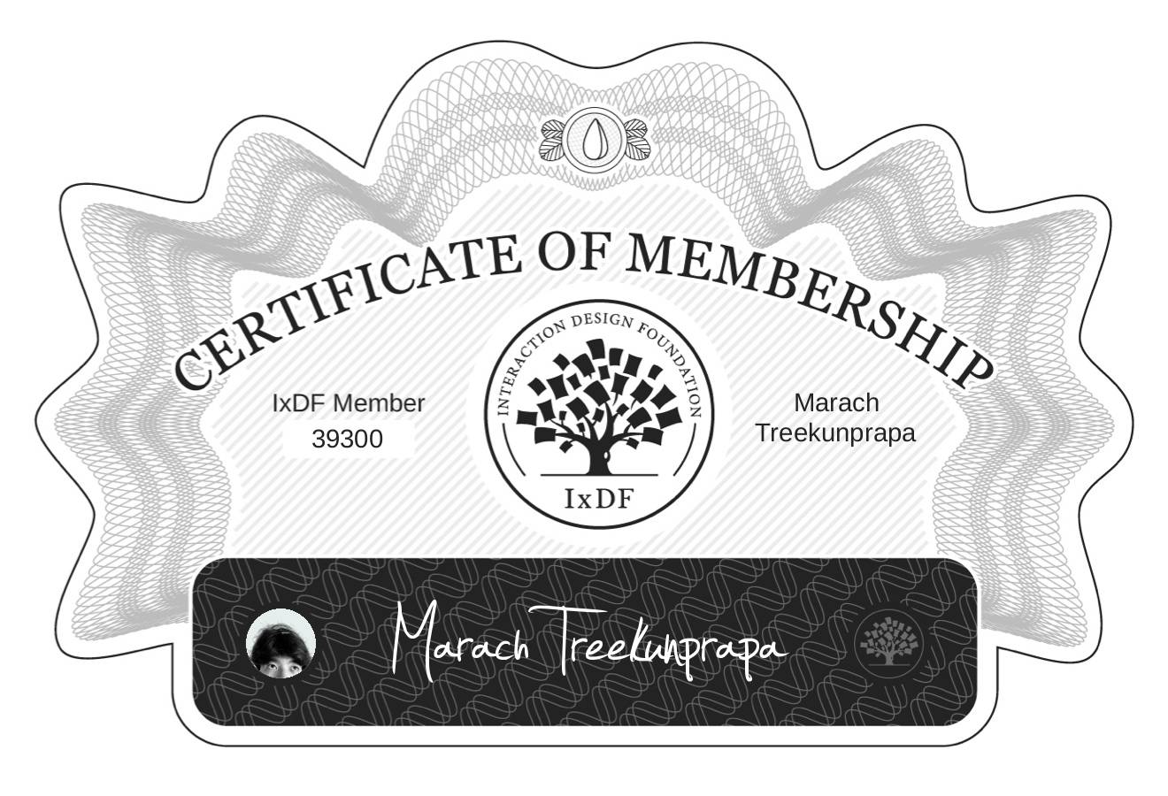 Certificate of Membership – Marach Treekunprapa