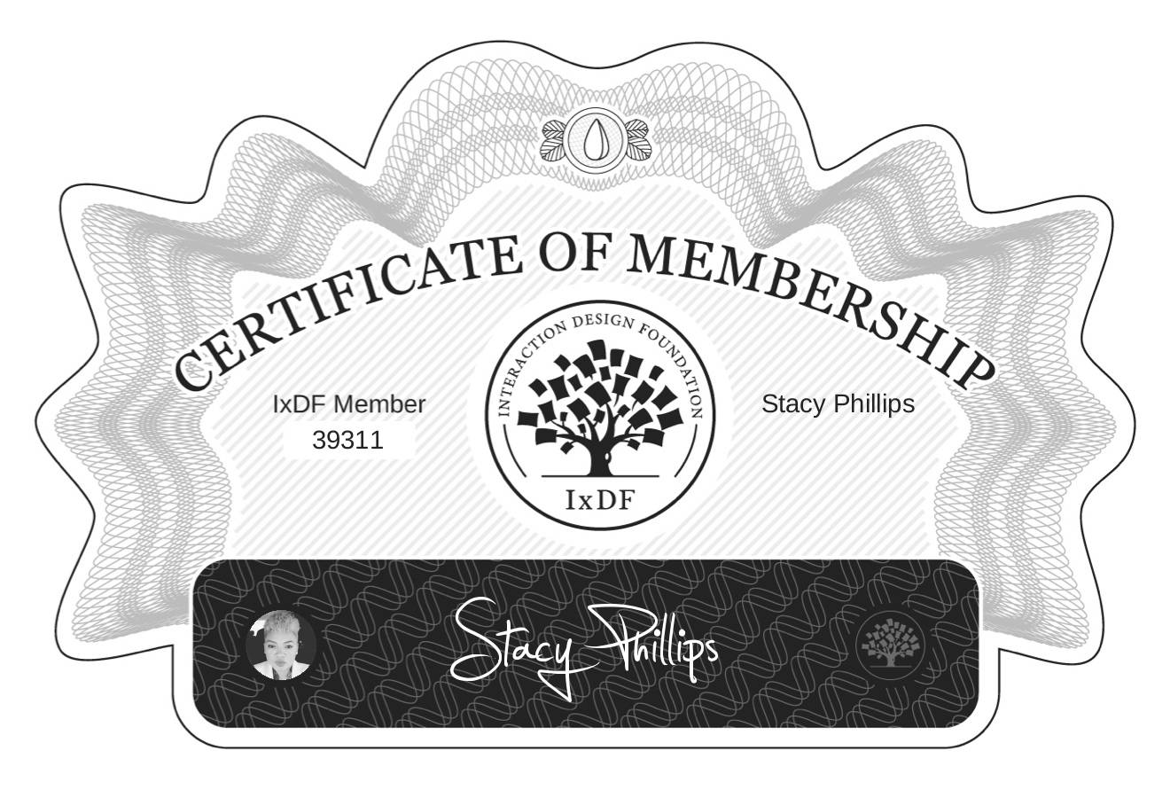 Certificate of Membership – Stacy Phillips