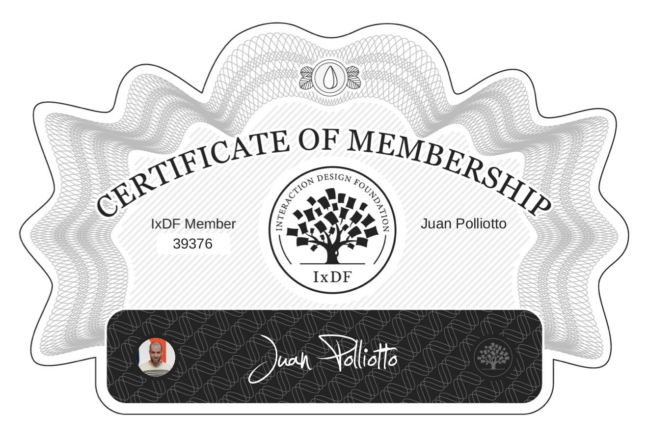 Certificate of Membership – Juan Polliotto