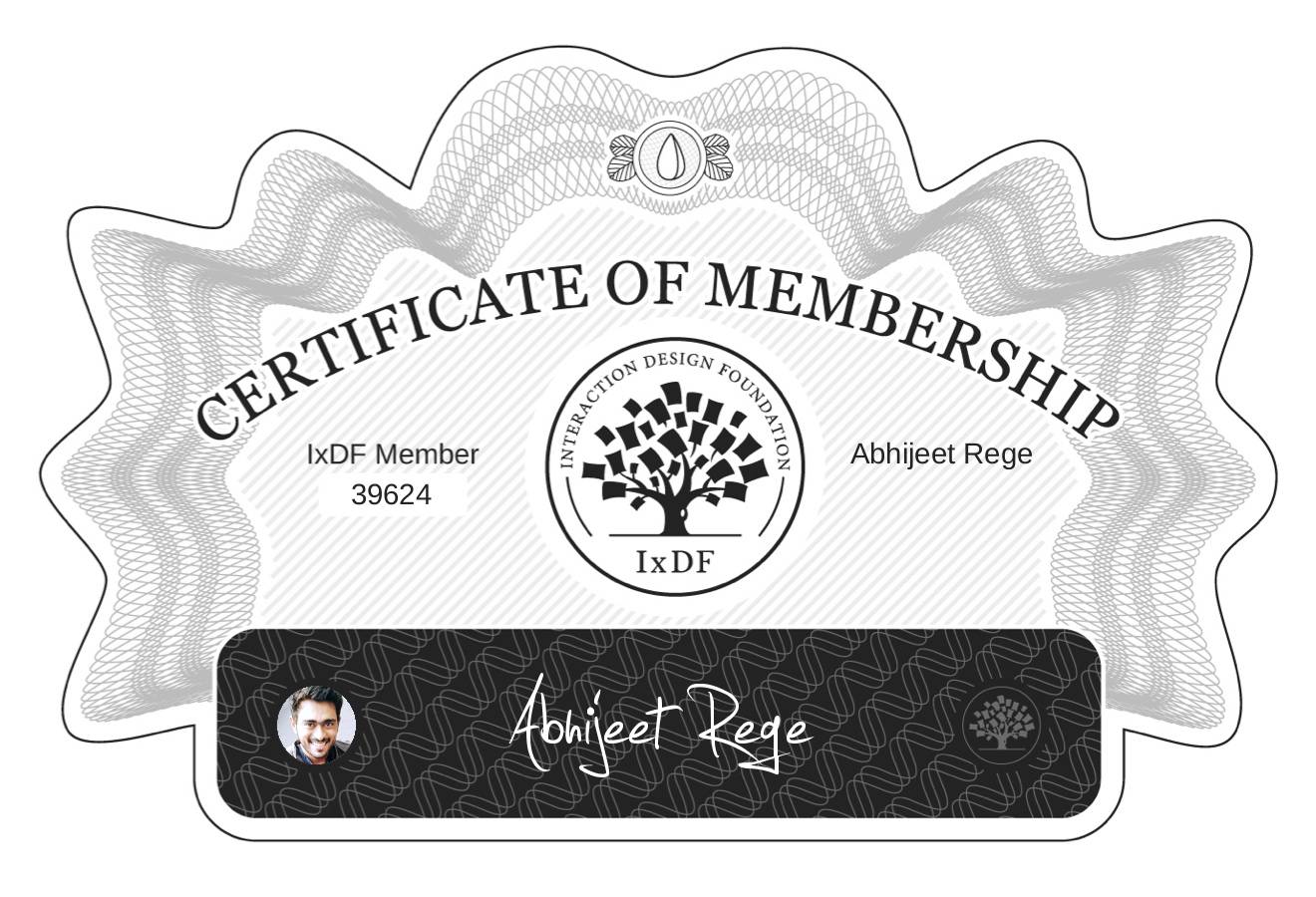 Certificate of Membership – Abhijeet Rege