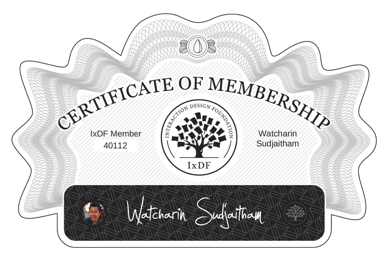 Certificate of Membership – Watcharin Sudjaitham
