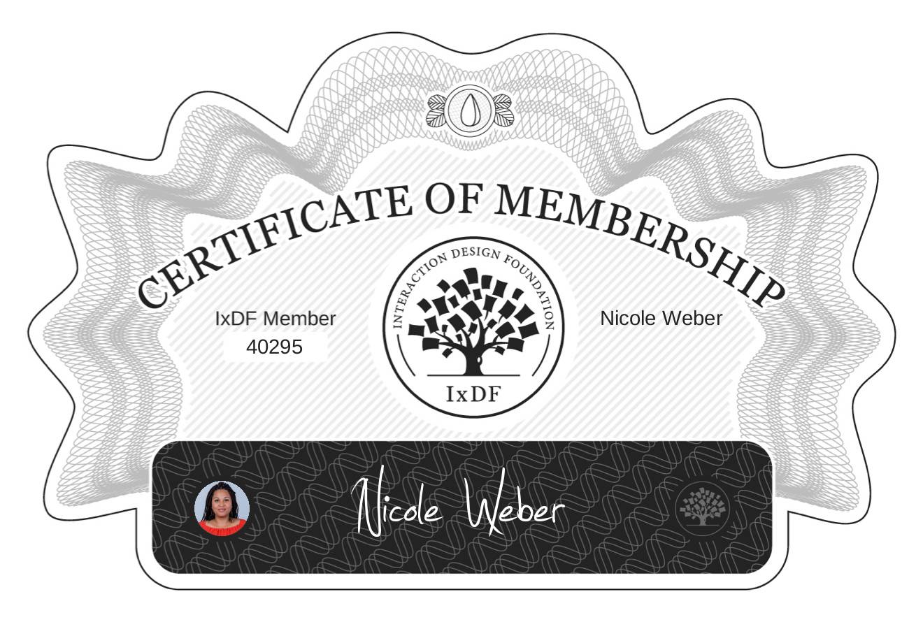 Certificate of Membership – Nicole Weber