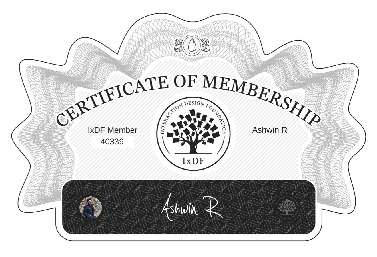 Certificate of Membership – Ashwin R