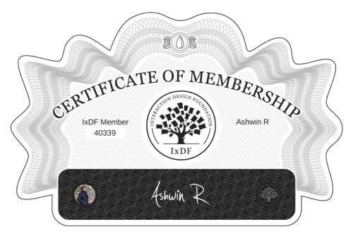 Certificate of Membership – Ashwin R
