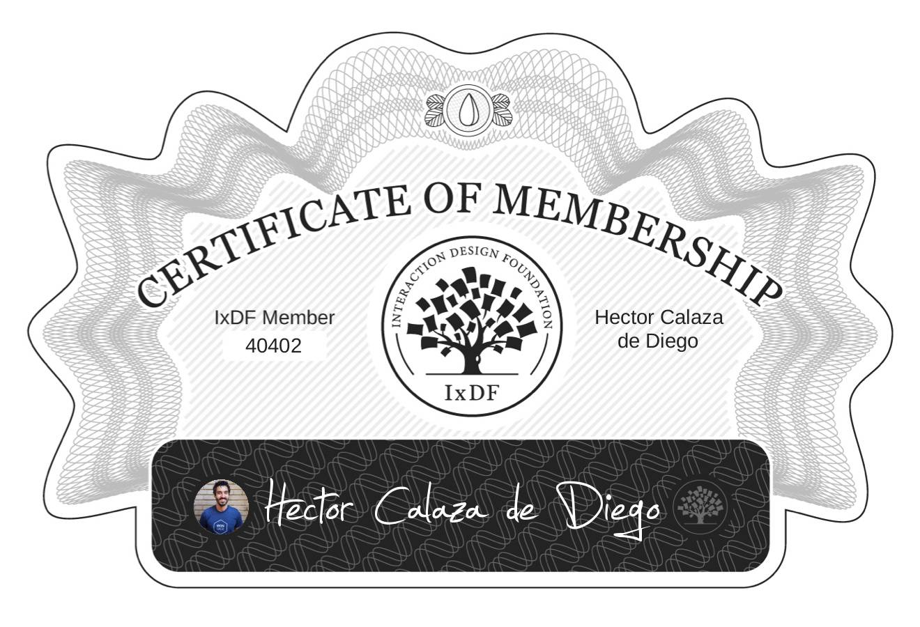 Certificate of Membership – Héctor Calaza de Diego
