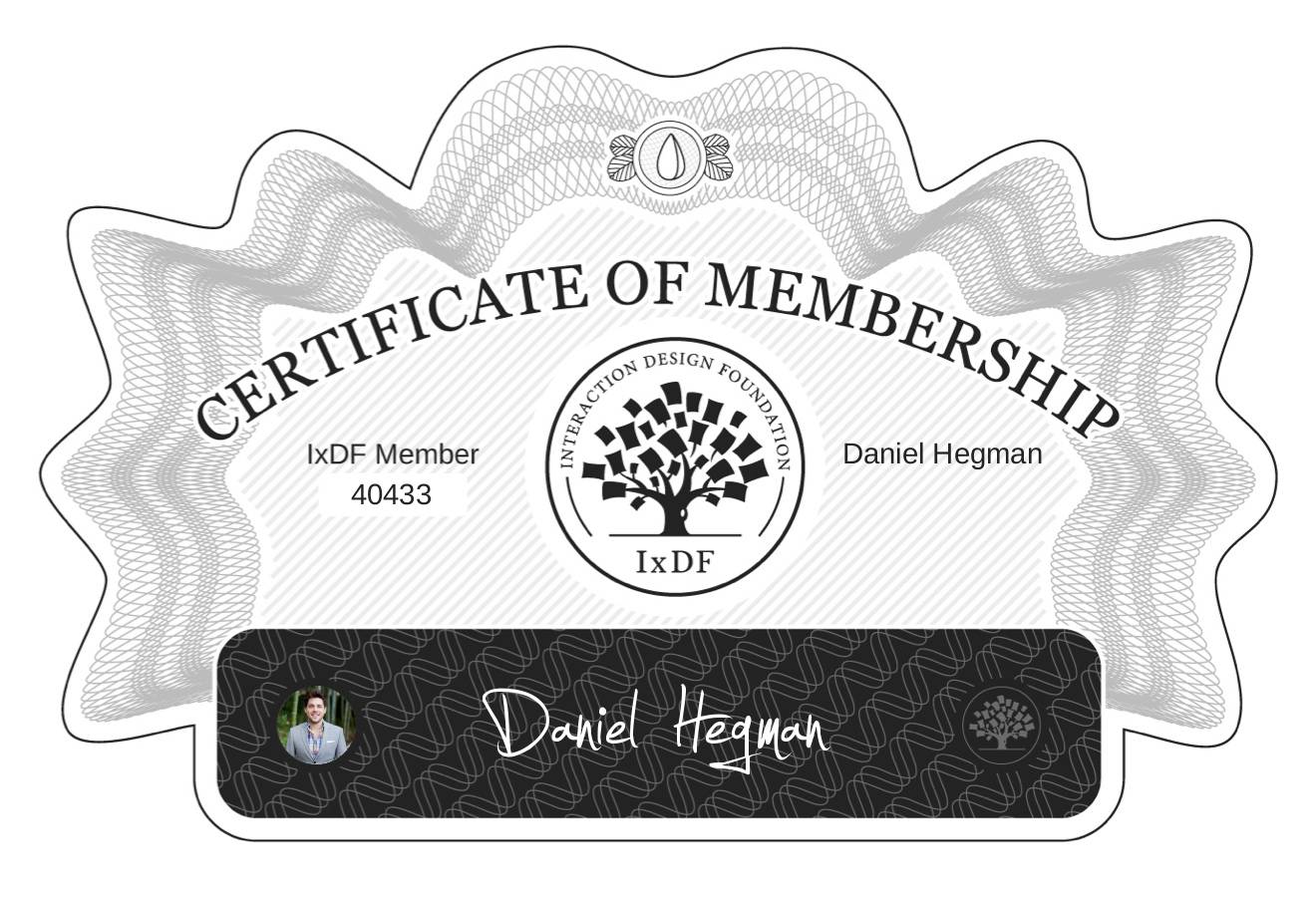 Certificate of Membership – Daniel Hegman