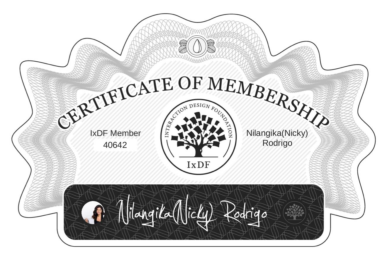 Certificate of Membership – Nilangika(Nicky) Rodrigo