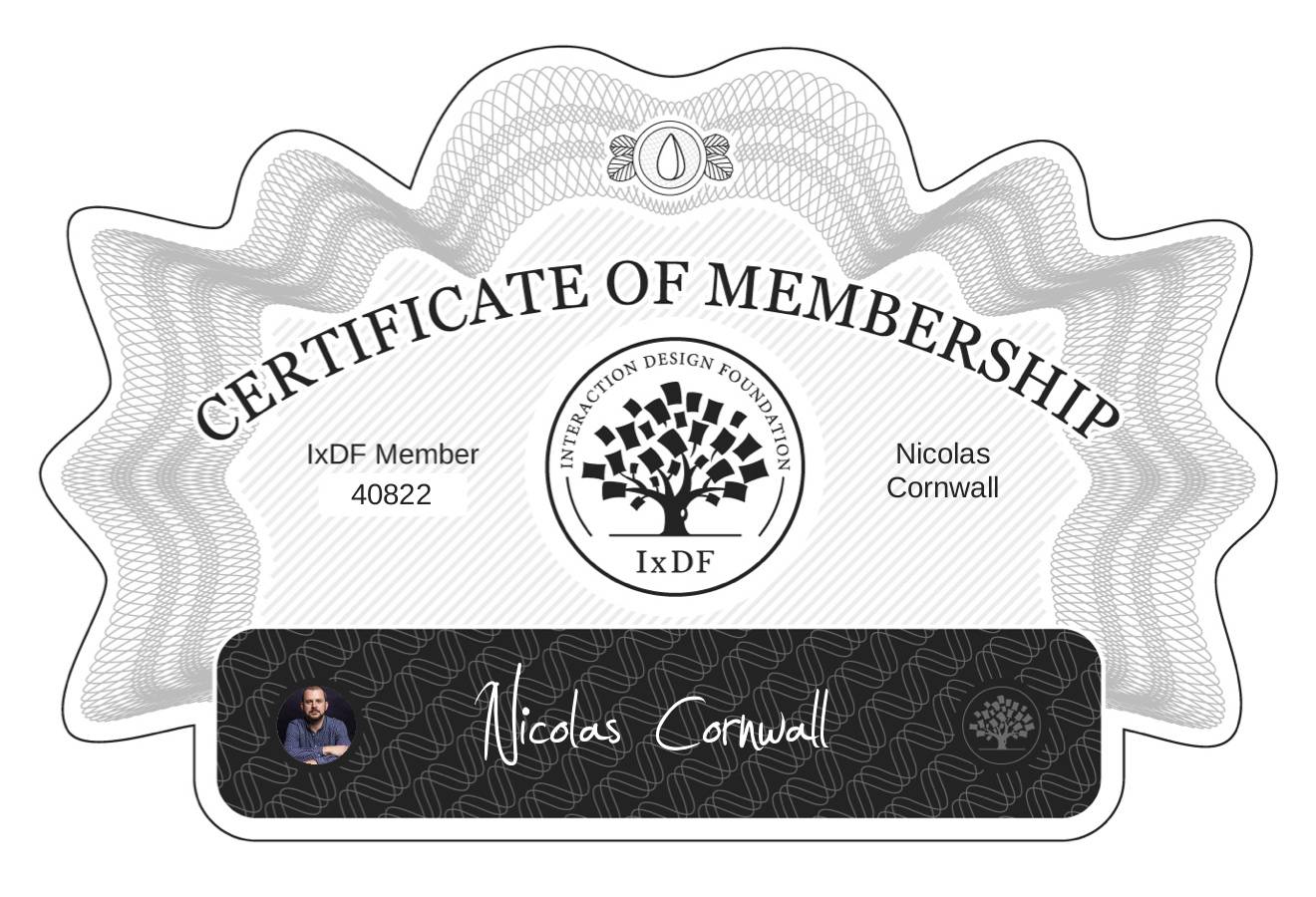 Certificate of Membership – Nicolas Cornwall