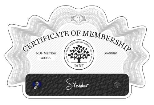 Certificate of Membership – Sikandar