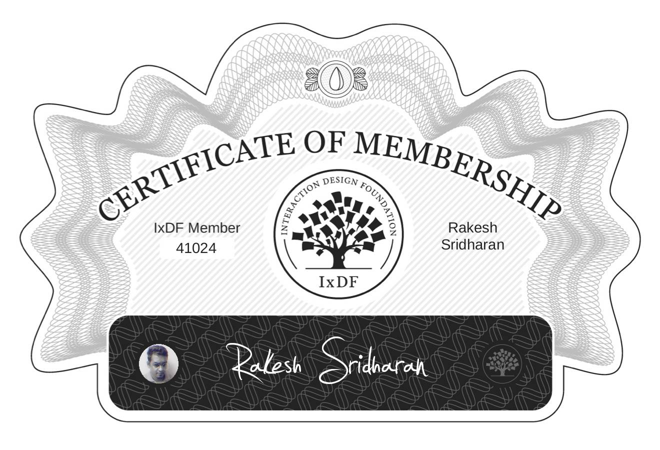Certificate of Membership – Rakesh Sridharan