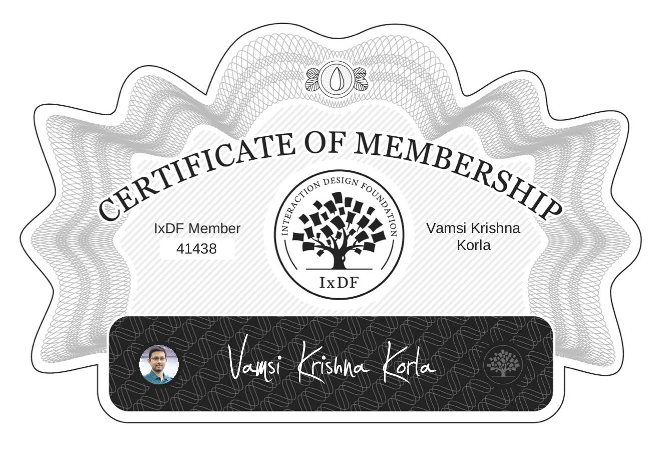 Certificate of Membership – Vamsi Krishna Korla