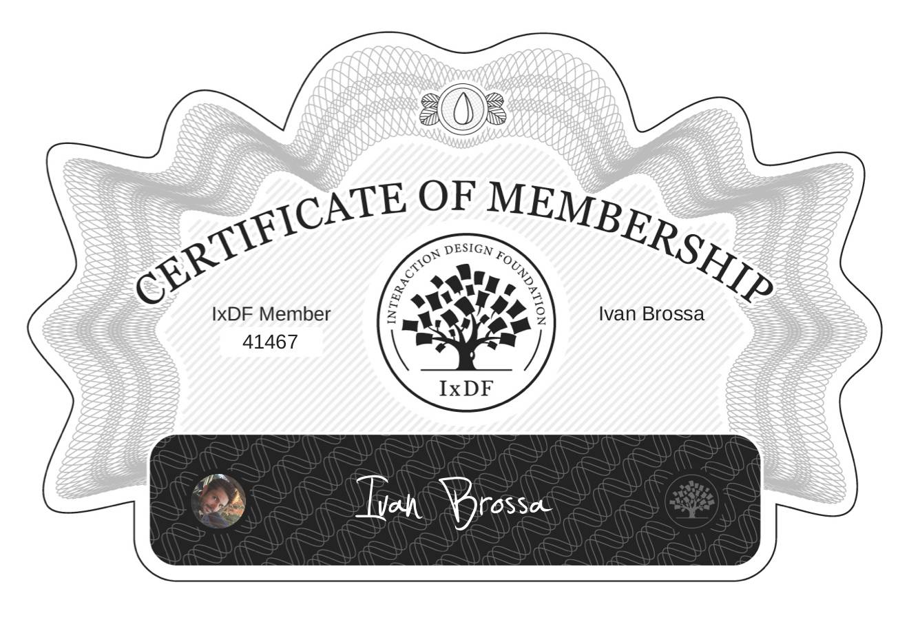 Certificate of Membership – Ivan Brossa