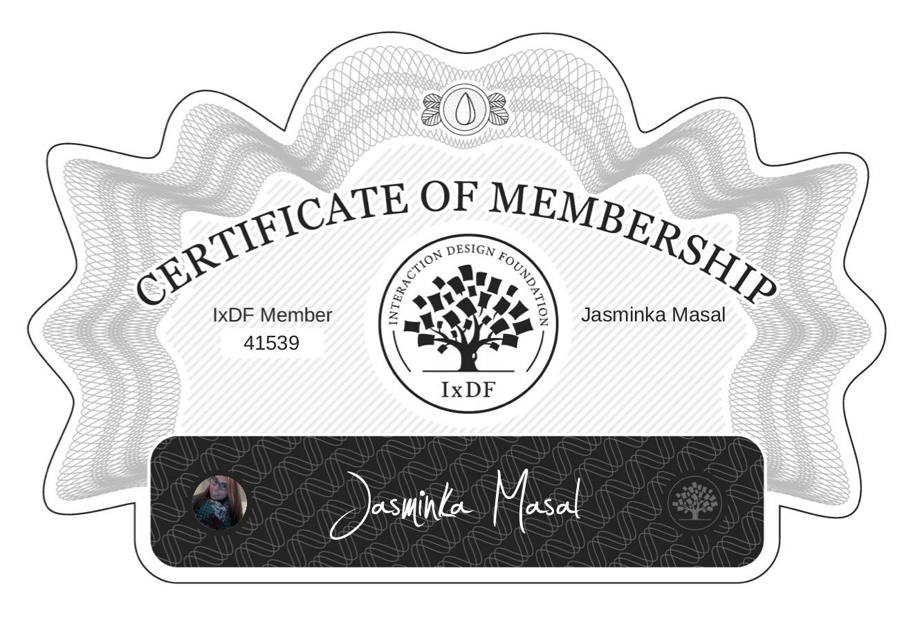 Certificate of Membership – Jasminka Masal