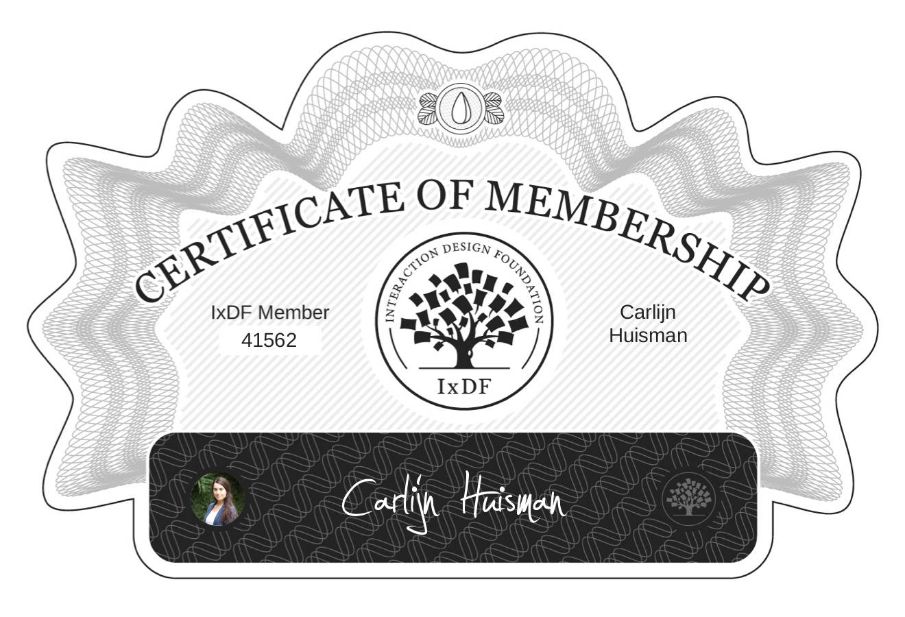 Certificate of Membership – Carlijn Huisman