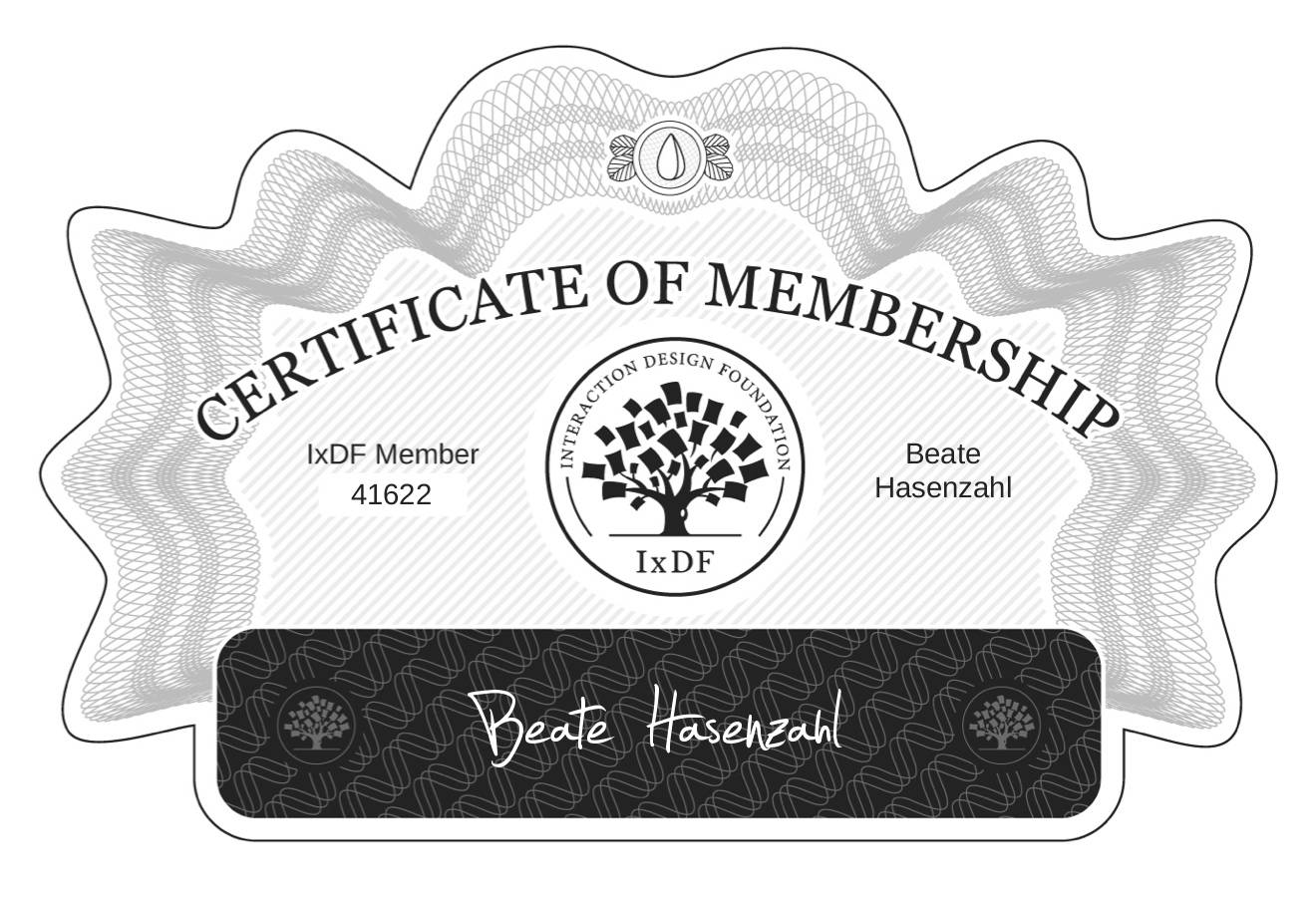 Certificate of Membership – Beate Hasenzahl