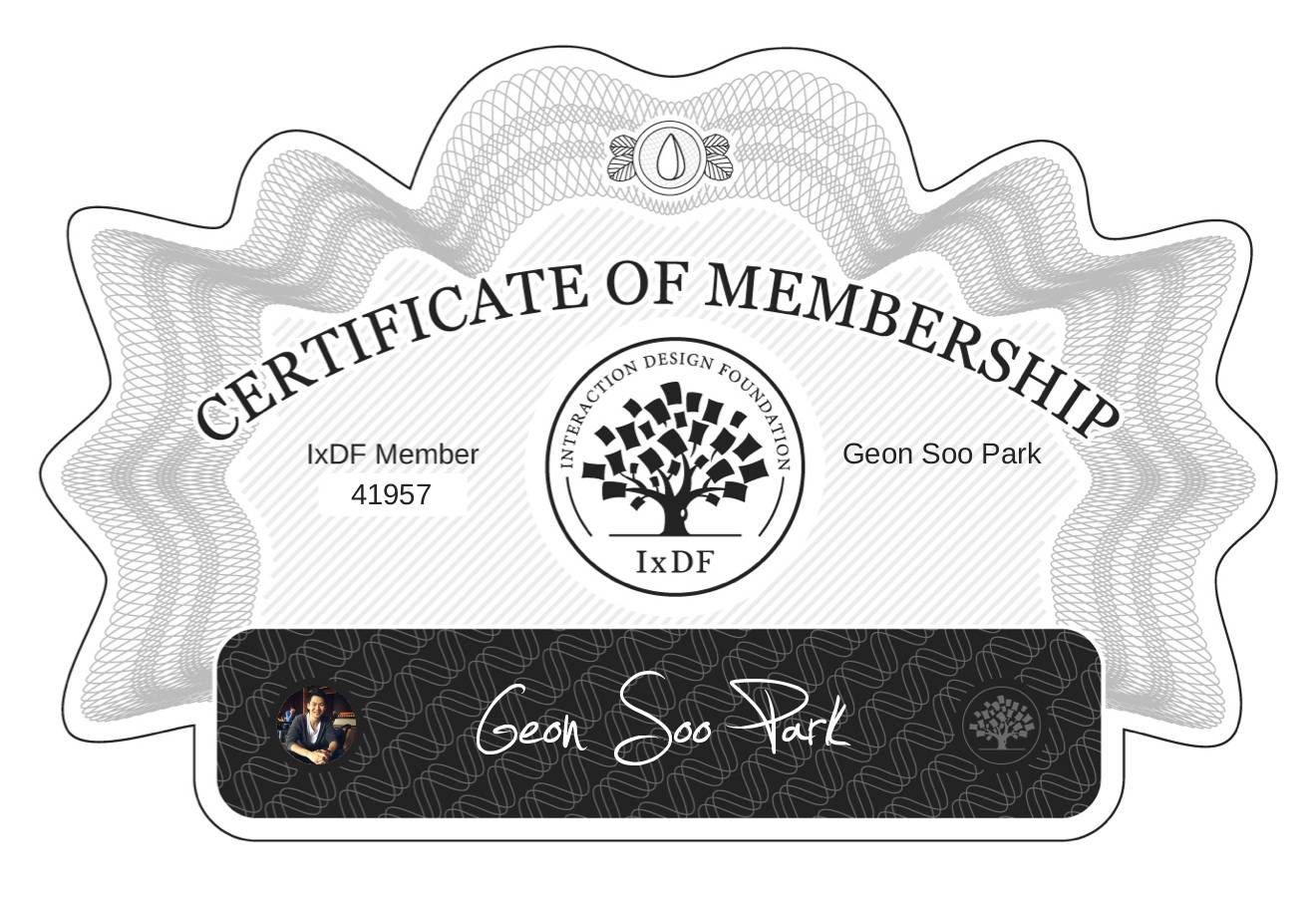 Certificate of Membership – Geon Soo Park