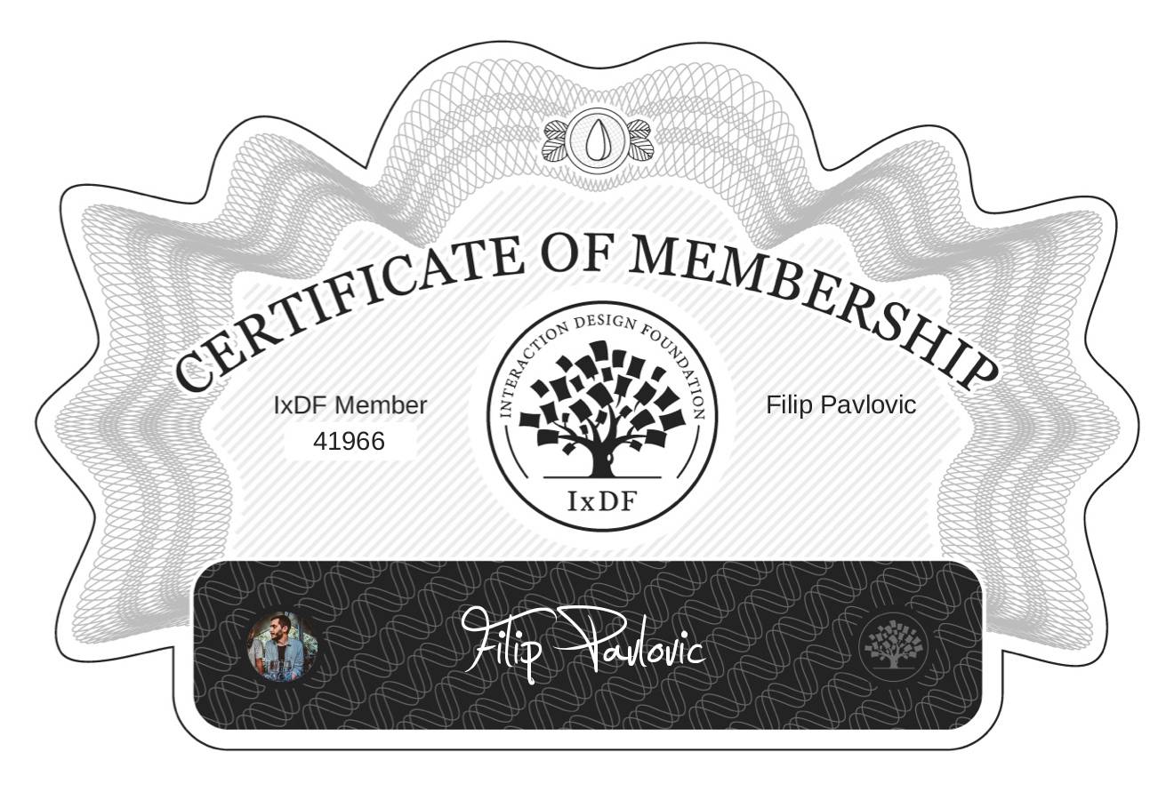 Certificate of Membership – Filip Pavlovic