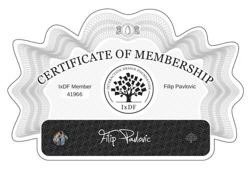 Certificate of Membership – Filip Pavlovic