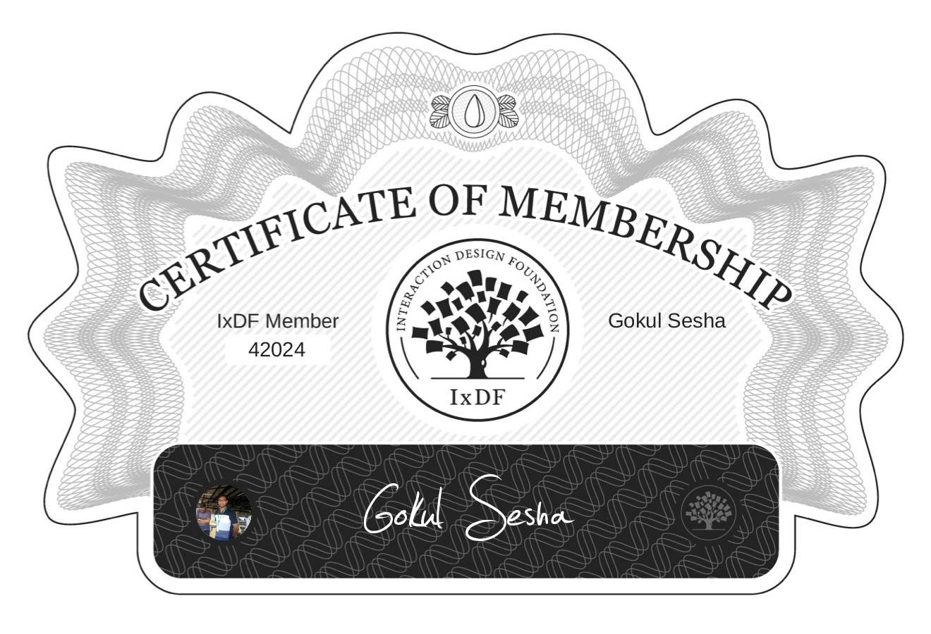 Certificate of Membership – Gokul Sesha