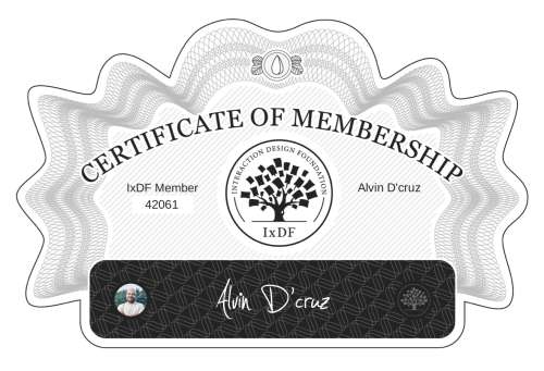Certificate of Membership – Alvin D’cruz