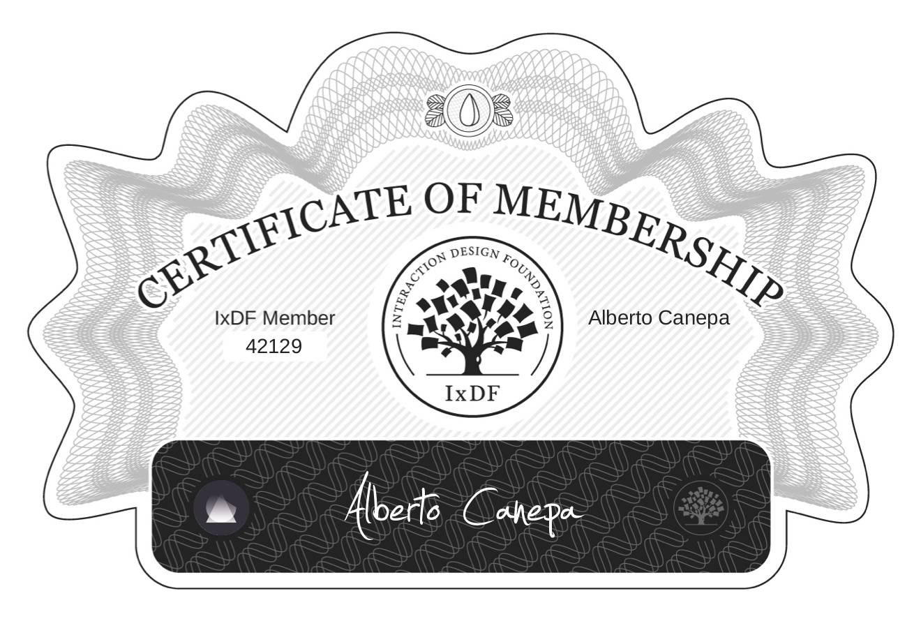 Certificate of Membership – Alberto Canepa