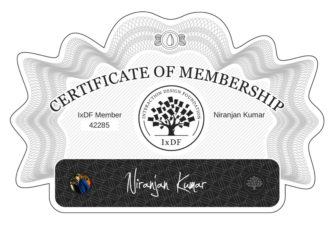 Certificate of Membership – Niranjan Kumar