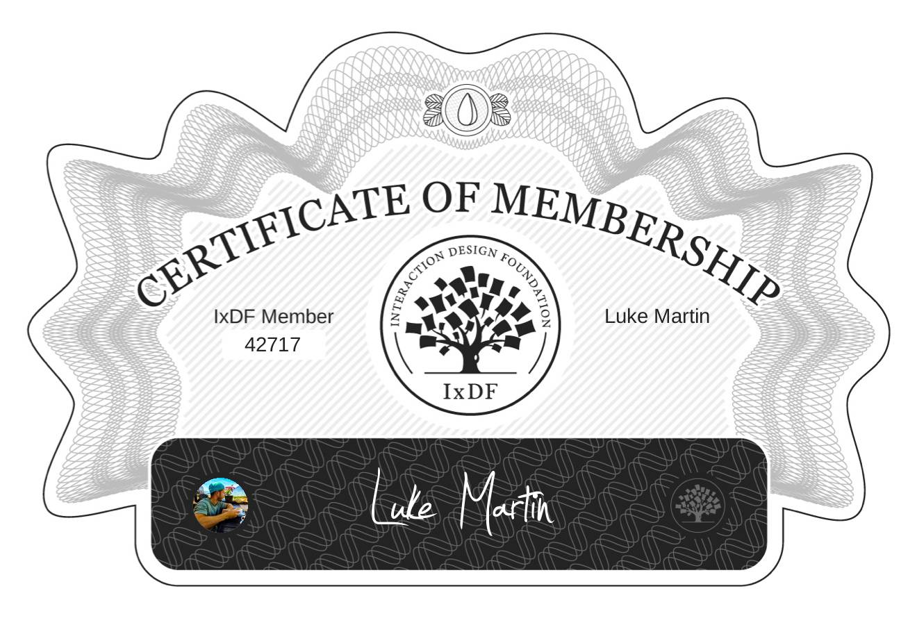 Certificate of Membership – Luke Martin