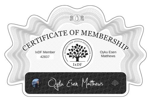 Certificate of Membership – Oyku Esen Matthews